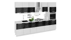 Black and white corner kitchen design