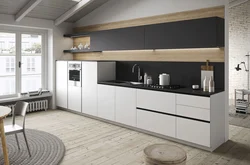 Black and white corner kitchen design