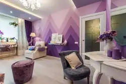 Combination Of Purple Color In The Bedroom Interior