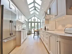 Kitchen design on two sides in a modern style