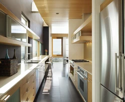 Kitchen Design On Two Sides In A Modern Style