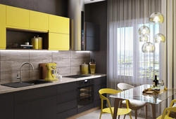 Combination of black in the kitchen interior