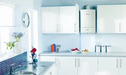 Kitchens with hood and column photo
