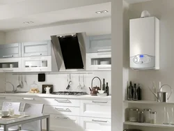 Kitchens with hood and column photo