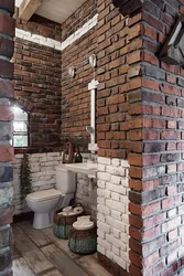 Brick interior in the bathroom