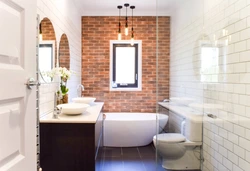 Brick interior in the bathroom