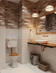 Brick interior in the bathroom