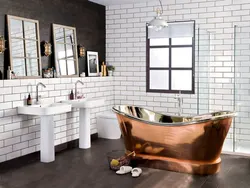 Brick interior in the bathroom