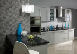Wallpaper For The Kitchen To Match The Gray Set Photo