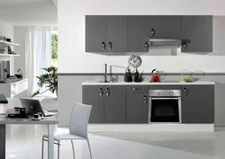 Wallpaper for the kitchen to match the gray set photo