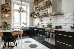 Small kitchen design in Scandinavian style