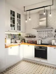 Small kitchen design in Scandinavian style