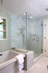 Bath and shower combined with bathtub photo
