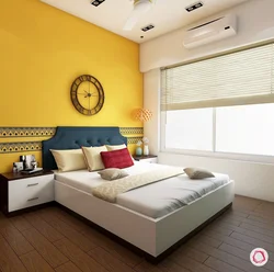 Bedroom Interior In Yellow Tones Photo