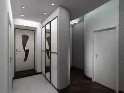 Gray wallpaper in the hallway photo
