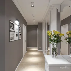 Gray wallpaper in the hallway photo
