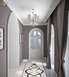 Gray wallpaper in the hallway photo