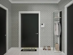 Gray wallpaper in the hallway photo