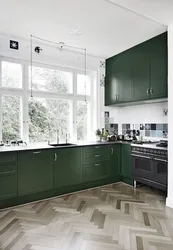 Kitchen budbin ikea in the interior green