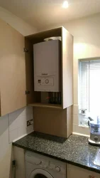 How to close a floor-standing boiler in the kitchen photo