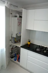 How to close a floor-standing boiler in the kitchen photo