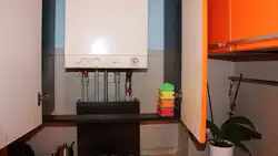 How to close a floor-standing boiler in the kitchen photo