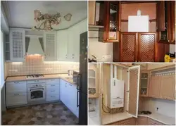 How to close a floor-standing boiler in the kitchen photo