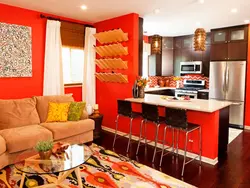 Interior colors of kitchen living room walls photo
