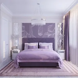 Bedroom design white and purple