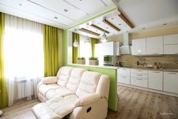 Kitchen living room with one window interior design photo