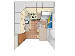 Modern kitchens 5 sq m in Khrushchev photo