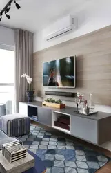 Qonaq Otağının Interyerindəki Televizor Stendi Fotoşəkili