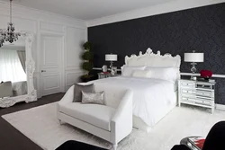 Wallpaper For A Bedroom In A Modern Style For White Furniture Photo