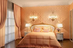 Peach bedroom interior photo