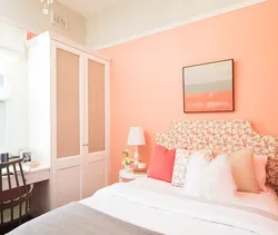 Peach bedroom interior photo