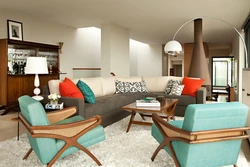 Retro style in the living room interior