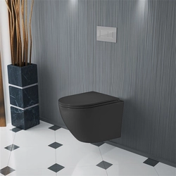 Bathroom design with black toilet