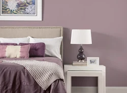 Dusty rose color photo in the bedroom interior