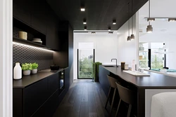 Kitchen design dark ceiling