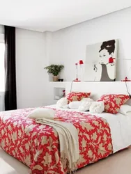 Red bedroom interior