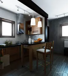 Walk-through kitchen interior