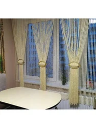 Thread Curtains For The Kitchen In The Interior Real Photos