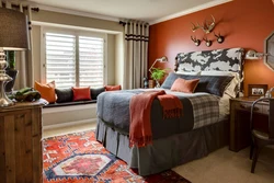 What colors does orange go with in a bedroom interior?