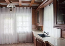 Tulle and curtains for kitchen interior design