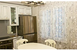 Tulle and curtains for kitchen interior design