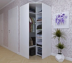 Corner wardrobe in the bedroom photo