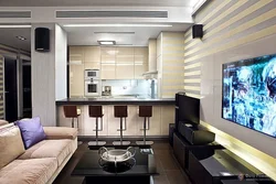Kitchen design living room 21 sq.m.