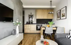 Mətbəx dizaynı qonaq otağı 21 kv.m.