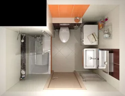 Combine bath and toilet in a panel house photo