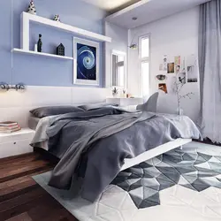 Bedroom In Gray Blue Tones Photo Design